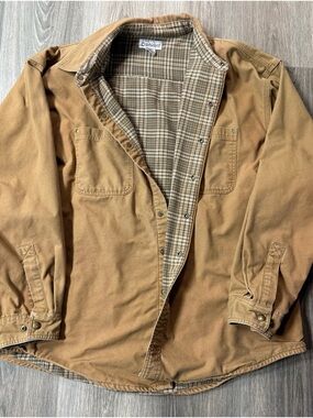 Carhartt Men's Brown Workwear Jacket Field Outdoor Coat XL Snap Up